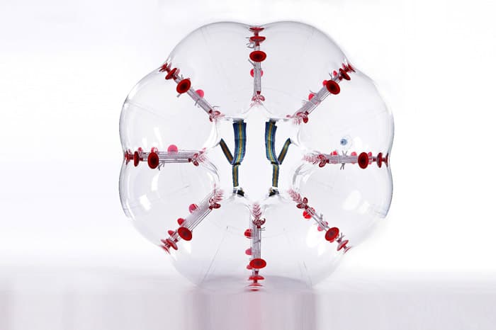 Dotted Red bubble soccer ball design