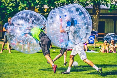Players in bubble balls