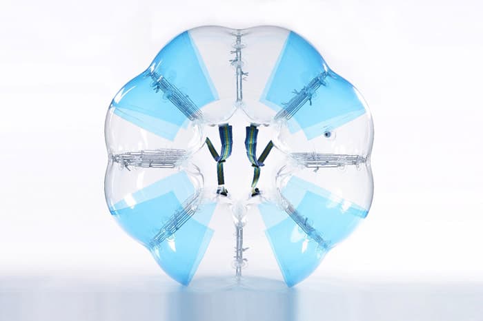 PVC Bubble Soccer Ball - Quarter Colored Blue
